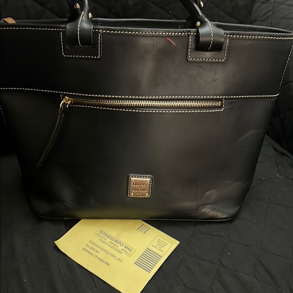 Dooney & Bourke Black Leather Briefcase with Classic Design